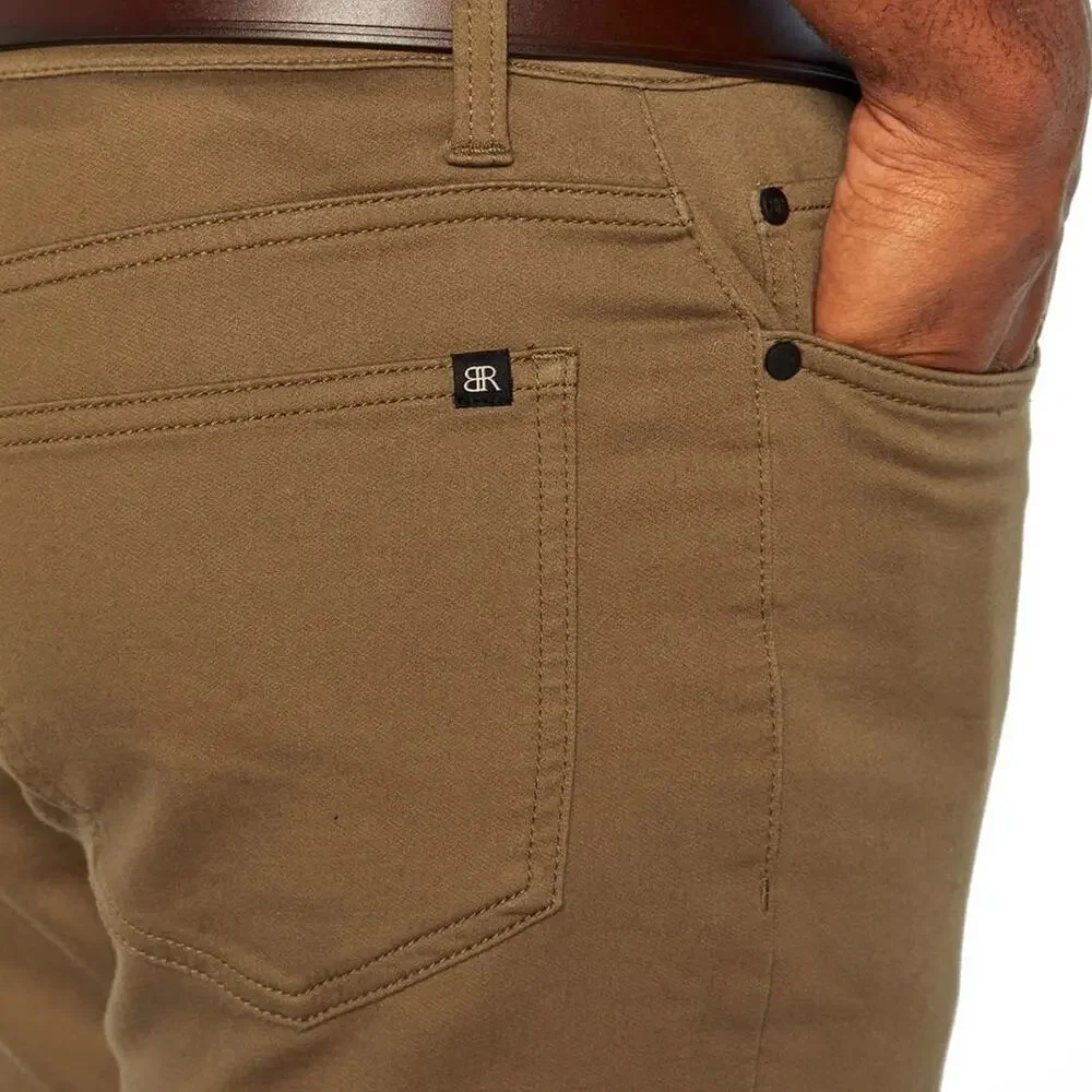 Banana Republic Men’s 5 Pocket Pant Stretch Cotton Slim Straight Fit Tan 38x32